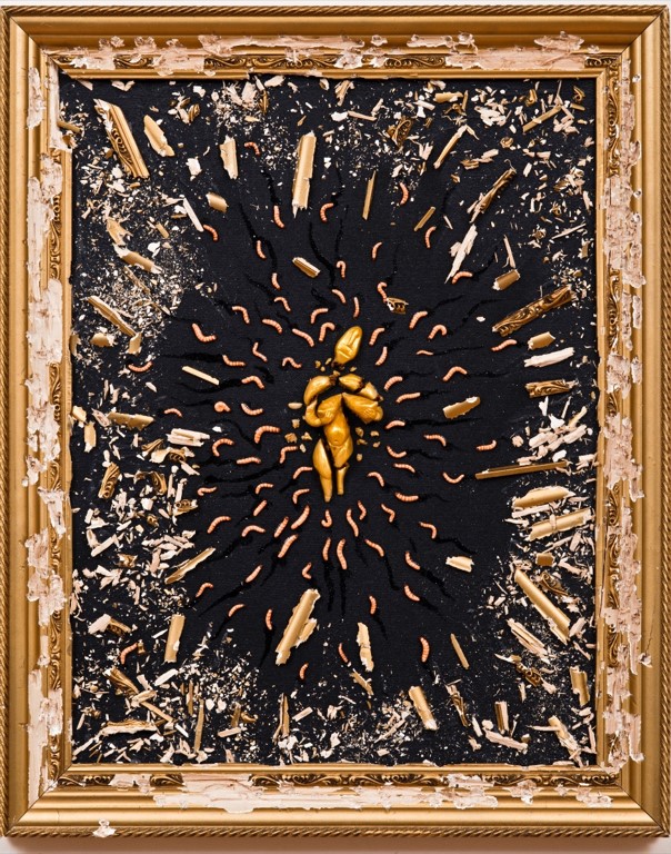 Our Sun (III) Oil painting on modelling clay, acyrilic. 42x53cm  2018

